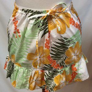 Roxy Hawaiian Drawstring Skirt with ruffled bottom